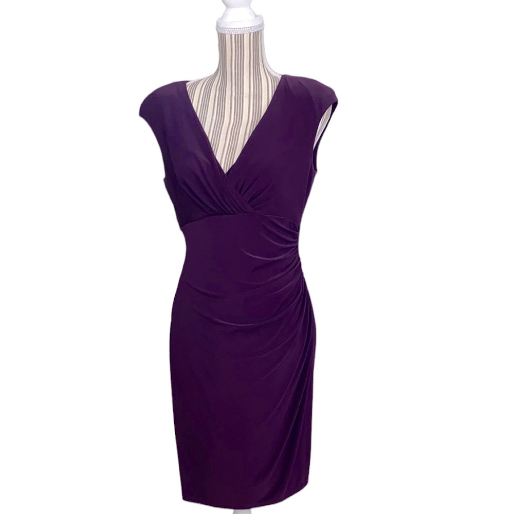 Ralph Lauren size 8 purple faux wrap dress